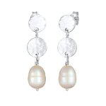 Elli premium - goutte d'eau marteles baroques avec perles de culture d'eau douce en argent sterling ...