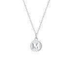 Elli - lettre m pendentif basic collier femme - (925 / 1000) argent colliers 1 pieces female