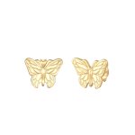 Elli - papillon clous d'oreille femme - plaqu or argent (925 / 1000) boucles d'oreilles 1 pieces female ...