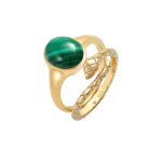 Elli premium - parure pour dames bague signet malachite serpent trend blogger en argent sterling 925 ...