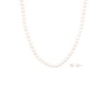 Elli - parure femmes perles de culture d'eau douce blanc argent sterling 925 plaqu or 42 cm coffret ...