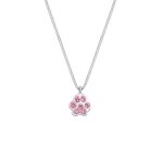 Elli - patte animal pink collier enfants - (925 / 100) argent avec cristaux colliers 1 pieces female