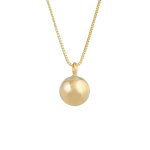 Elli premium - pendentif boule pour femme rond basic trend blogger minimal en argent sterling 925 plaqu ...