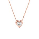 Elli - pendentif de coeur amour avec cristaux de zircone collier femme - (925 / 1000) argent plaqu or ...