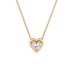 Elli - pendentif de coeur amour avec cristaux de zircone collier femme - (925 / 1000) argent plaqu or ...