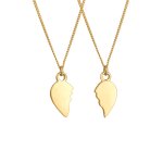 Elli - pendentif  coeur de dame  pendentif  demi - copine  partenaire bond love en argent sterling 925 ...