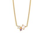 Elli premium - pendentif pour dames avec amthyste en quartz rose et pierre topaze en plaqu or 925 colliers ...