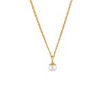 Elli - pendentif pour dames perle de culture d'eau douce minimal en argent sterling 925 plaqu or colliers ...