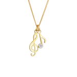 Elli - pendentif pour dames symbole musical filigrane avec cristaux en 925 / 1000 argent massif colliers ...