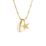 Elli - pendentif toile de mer en coquille de kauri pour femme tendance estivale en argent sterling 925 ...