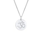 Elli - pendentif femme plaquette symbole mantra en argent massif 925 colliers 1 pieces female