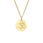 Elli - pendentif femme plaquette symbole mantra en argent massif 925 colliers 1 pieces female