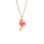 Elli - pendentif flamant d't color avec mail en argent sterling 925 plaqu or pour enfants colliers ...