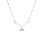 Elli - pendentif fleur c?ur arc - en - ciel pour enfant avec cristaux et mail en argent sterling 925 ...