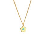 Elli - pendentif fleur d'enfant bleu avec cristaux en argent sterling plaqu or 925 colliers 1 pieces ...