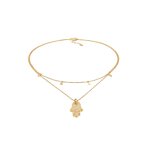 Elli - pendentif de main hamsa pour femme avec cristaux de zirconium en argent sterling 925 colliers ...