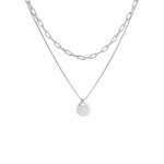 Elli premium - pendentif plaque de couche pour dames chane de figaro en argent 925 colliers 1 pieces ...