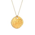 Elli - pendentif plaquette pour dames - disque  l'aspect organique en 925 / 1000 argent massif et plaqu ...