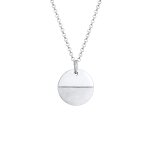 Elli - pendentif plaquette pour dames look geo matte en 925 / 1000 argent massif colliers 1 pieces female ...