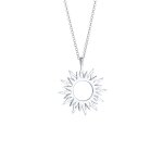 Elli - pendentif soleil pour femme - rayons - symbole astro en argent sterling 925 plaqu or colliers ...