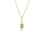 Elli premium - pendentif torsad pour dames avec topaze de labradorite en 925 / 1000 argent massif et ...