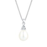 Elli - perlu perle de culture d'eau douce cristal femme (925 / 1000) argent colliers 1 pieces female