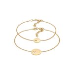 Elli - plaque pour dames ensemble coeur mre enfant en argent sterling 925 plaqu or bracelets 1 pieces ...