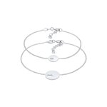 Elli - plaque pour dames ensemble coeur mre enfant en argent sterling 925 plaqu or bracelets 1 pieces ...