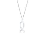 Elli - poisson pendentif rligion connexion collier enfant - (925 / 1000) argent colliers 1 pieces female ...