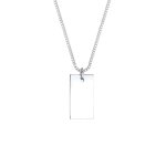 Elli - rectangle pendentif go basic minimal collier femme - (925 / 1000) argent colliers 1 pieces female ...