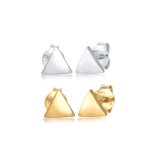 Elli - set triangles basic minimal bi - couleur clous d'oreille femme - (925 / 1000) argent plaqu or ...