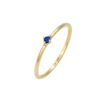 Elli - solitaire pour femme avec saphir synthtique en argent sterling 925 plaqu or bagues 1 pieces ...