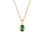 Elli - statement pour dames lgantes avec une pierre de zircone vert meraude en 925 / 1000 argent massif ...