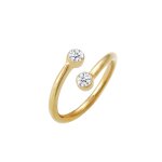 Elli - femmes tincelant enroul ouvert avec cristaux en argent sterling 925 plaqu or bagues 1 pieces ...