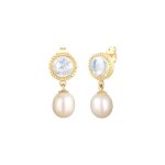 Elli premium - vintage mariage pierre de lune perles de culture d'eau douce femme (925 / 1000) argent ...