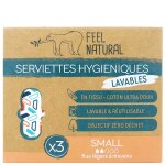 Feel natural - lot de 3 serviettes hyginiques lavables hygine intime 1 pieces female
