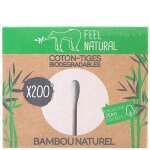 Feel natural - bote 200 cotons tiges blanc bambou soin des oreilles 1 pieces unisex