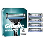 Gillette lames de rasoir gillette mach3 recharges de lames de rasoir pour homme, 4 units