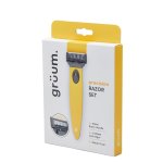 Gruum rasage ensemble de rasoir comprenant un manchede rasoir, 2 x 6 cartouches de lames etun couvre ...