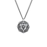 Kuzzoi - amulettes pour hommes pendentif triangle cercle symbole magique en argent sterling 925 bijoux ...
