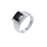 Kuzzoi - bague signet homme carr bleu avec mail en argent 925 plaqu or bagues 1 pieces male