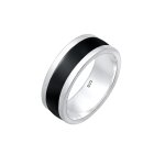 Kuzzoi - bandring pour homme en mail geo de base, occasionnel, en argent sterling 925 plaqu or bijoux ...