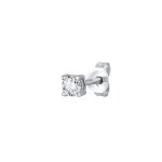 Kuzzoi - boucles d'oreilles hommes diamant de culture laboratoire taille brillant blanc (0. 17 ct) argent ...