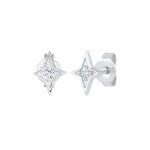 Kuzzoi - boucles d'oreilles hommes etoiles cristaux de verre taille xilion blanc argent sterling 925 ...