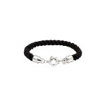 Kuzzoi - bracelet hommes torsad textile noir fermoir  ressort argent sterling 925 21 cm bracelets 1 ...