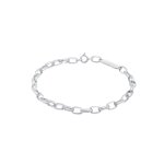 Kuzzoi - chane maille forat ovale solide de base en 925 / 1000 argent massif bijoux homme 1 pieces ...