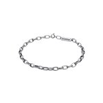 Kuzzoi - chane maille forat ovale solide de base en 925 / 1000 argent massif bijoux homme 1 pieces ...