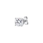 Kuzzoi - clou d'oreille hommes cristal de verre blanc argent sterling 925 boucles d'oreilles 1 pieces ...
