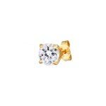 Kuzzoi - clou d'oreille hommes cristal de verre blanc argent sterling 925 boucles d'oreilles 1 pieces ...