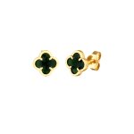 Kuzzoi - clou d'oreilles hommes trfle mail vert argent sterling 925 boucles d'oreilles 1 pieces male ...